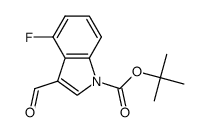4-氟-3-甲酰基-1H-吲哚-1-羧酸叔丁酯结构式