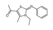 1-(3-ethyl-4-methyl-2-phenylimino-1,3-thiazol-5-yl)ethanone Structure