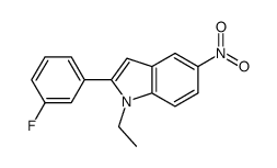 1-ethyl-2-(3-fluorophenyl)-5-nitro-1H-indole结构式