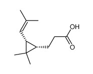 (+-)-3-[2,2-dimethyl-3c-(2-methyl-propenyl)-cycloprop-r-yl]-propionic acid Structure