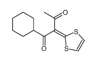 1-cyclohexyl-2-(1,3-dithiol-2-ylidene)butane-1,3-dione结构式