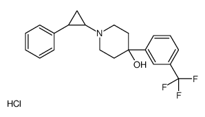 1-[(1R,2S)-2-phenylcyclopropyl]-4-[3-(trifluoromethyl)phenyl]piperidin-4-ol,hydrochloride结构式