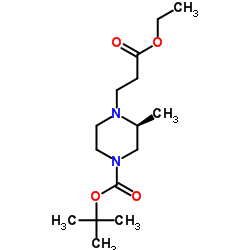 2-Methyl-2-propanyl (3S)-4-(3-ethoxy-3-oxopropyl)-3-methyl-1-piperazinecarboxylate结构式