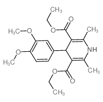 3,5-Pyridinedicarboxylicacid, 4-(3,4-dimethoxyphenyl)-1,4-dihydro-2,6-dimethyl-, 3,5-diethyl ester结构式
