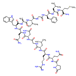 GLP-GLN-ARG-LEU-GLY-ASN-GLN-TRP-ALA-VAL-GLY-DPHE-LEU-MET-NH2: GLP-QRLGNQWAVG-DF-LM-NH2结构式