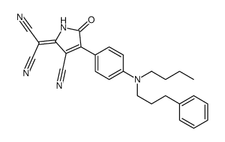 2-[4-[4-[N-Butyl-N-(3-phenylpropyl)amino]phenyl]-3-cyano-1,5-dihydro-5-oxo-2H-pyrrol-2-ylidene]malononitrile结构式