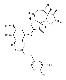 2'-O-E-caffeoyl-8α-hydroxy-11α,13-dihydro-3β-O-β-D-glucozaluzanin C Structure