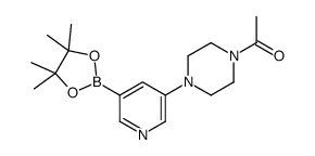 1-(4-(5-(4,4,5,5-四甲基-1,3,2-二噁硼烷-2-基)吡啶-3-基)哌嗪-1-基)乙酮结构式