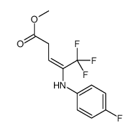 Methyl 5,5,5-trifluoro-4-(4-fluorophenylamino)pent-3-enoate structure