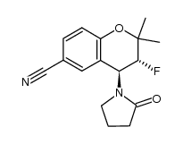 trans-6-cyano-3,4-dihydro-2,2-dimethyl-3-fluoro-4-(2-oxopyrrolidin-1-yl)-2H-1-benzopyran结构式