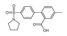 5-methyl-2-(4-pyrrolidin-1-ylsulfonylphenyl)benzoic acid结构式