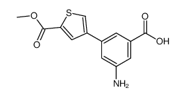 3-amino-5-(5-methoxycarbonylthiophen-3-yl)benzoic acid结构式