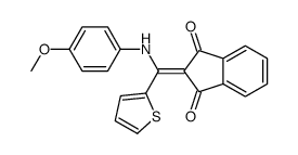 2-[(4-methoxyanilino)-thiophen-2-ylmethylidene]indene-1,3-dione结构式