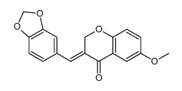 (3E)-3-(1,3-benzodioxol-5-ylmethylidene)-6-methoxychromen-4-one结构式