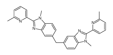 1-methyl-5-[[1-methyl-2-(6-methylpyridin-2-yl)benzimidazol-5-yl]methyl]-2-(6-methylpyridin-2-yl)benzimidazole Structure