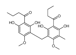 1-[3-[[2,4-Dihydroxy-6-methoxy-5-methyl-3-(1-oxobutyl)phenyl]methyl]-2,6-dihydroxy-4-methoxyphenyl]-1-butanone结构式