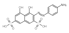 3-[(4-aminophenyl)azo]-4,5-dihydroxynaphthalene-2,7-disulphonic acid结构式