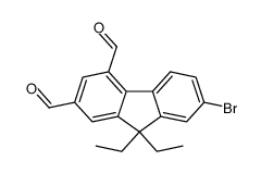 7-bromo-9,9-diethyl-9H-fluorene-2,4-dicarbaldehyde结构式