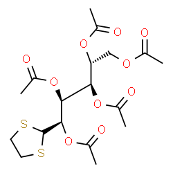 2-O,3-O,4-O,5-O,6-O-Pentaacetyl-D-glucose 1,2-ethanediyl dithioacetal Structure
