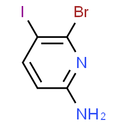6-溴-5-碘吡啶-2-胺结构式