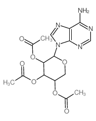 Adenine,9-a-D-arabinopyranosyl-, 2',3',4'-triacetate (8CI) structure