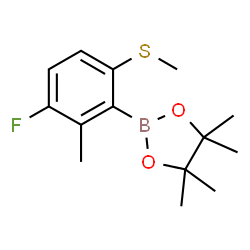 3-Fluoro-2-methyl-6-(methylthio)phenylboronic acid pinacol ester结构式