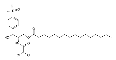 [R-(R*,R*)]-2-[(dichloroacetyl)amino]-3-hydroxy-3-[4-(methylsulphonyl)phenyl]propyl palmitate结构式