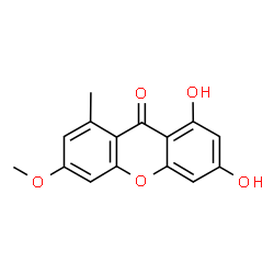 1,3-Dihydroxy-6-methoxy-8-methyl-9H-xanthen-9-one结构式