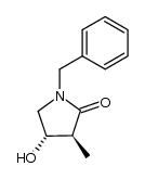 (3R,4S)-1-benzyl-4-hydroxy-3-methyl-2-pyrrolidinone Structure