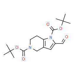 di-tert-butyl 2-formyl-6,7-dihydro-1H-pyrrolo[3,2-c]pyridine-1,5(4H)-dicarboxylate structure