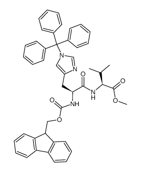 methyl 2-(2-{[(9H-fluoren-9-yl)methoxycarbonyl]amino}-3-[1-(triphenylmethyl)-1H-imidazol-4-yl]propanamido)-3-methylbutanoate结构式