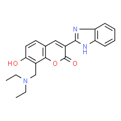 3-(1H-benzo[d]imidazol-2-yl)-8-((diethylamino)methyl)-7-hydroxy-2H-chromen-2-one结构式