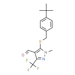 5-(4-TERT-BUTYLBENZYLTHIO)-1-METHYL-3-(TRIFLUOROMETHYL)-1H-PYRAZOLE-4-CARBOXALDEHYDE structure