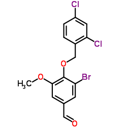 3-Bromo-4-[(2,4-dichlorobenzyl)oxy]-5-methoxybenzaldehyde结构式