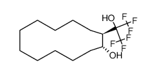 trans-2-Hydroxy-α,α-bis(trifluormethyl)-cyclododecan-methanol Structure