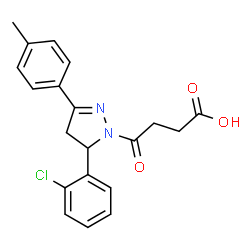 4-(5-(2-chlorophenyl)-3-(p-tolyl)-4,5-dihydro-1H-pyrazol-1-yl)-4-oxobutanoic acid结构式