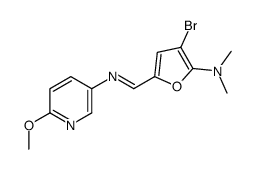 3-bromo-5-[(6-methoxypyridin-3-yl)iminomethyl]-N,N-dimethylfuran-2-amine Structure