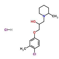 1-(4-Chloro-3-methylphenoxy)-3-(2-methyl-1-piperidinyl)-2-propanol hydrochloride (1:1) Structure
