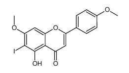 7,4'-dimethoxy-5-hydroxy-6-iodoflavone Structure