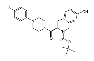 1-[(S)-N-tert-butyloxycarbonyl-N-methyltyrosyl]-4-(4-chlorophenyl)piperazine Structure