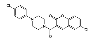 6-chloro-3-[4-(4-chlorophenyl)piperazine-1-carbonyl]chromen-2-one结构式