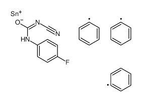 triphenylstannyl N-cyano-N'-(4-fluorophenyl)carbamimidate结构式