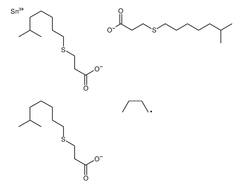 [butyl-bis[3-(6-methylheptylsulfanyl)propanoyloxy]stannyl] 3-(6-methylheptylsulfanyl)propanoate结构式