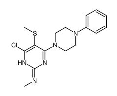 4-chloro-N-methyl-5-methylsulfanyl-6-(4-phenylpiperazin-1-yl)pyrimidin-2-amine结构式