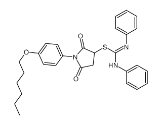 [1-(4-hexoxyphenyl)-2,5-dioxopyrrolidin-3-yl] N,N'-diphenylcarbamimidothioate结构式