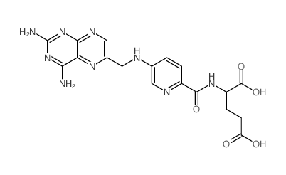 L-Glutamic acid, N-[[5-[[ (2, 4-diamino-6-pteridinyl)methyl]amino]-2-pyridinyl]carbonyl]- Structure
