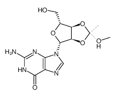 O2',O3'-(1-methoxy-ethane-1,1-diyl)-guanosine Structure