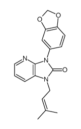 3-benzo[1,3]dioxol-5-yl-1-(3-methyl-but-2-enyl)-1,3-dihydro-imidazo[4,5-b]pyridin-2-one结构式