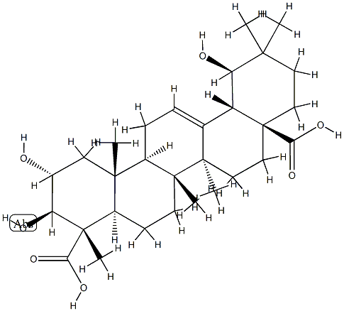 (4S)-2α,3β,19β-Trihydroxyolean-12-ene-23,28-dioic acid结构式