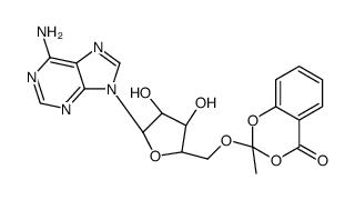 2-[[(2R,3S,4R,5R)-5-(6-aminopurin-9-yl)-3,4-dihydroxyoxolan-2-yl]methoxy]-2-methyl-1,3-benzodioxin-4-one Structure